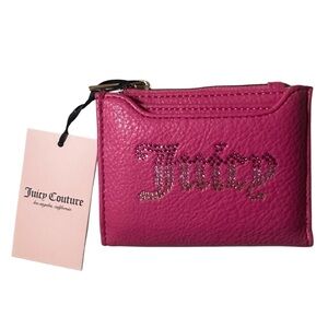 Juicy Couture Breaking The Rules Bifold Wallet with Pullout Card Case-Pink Flash